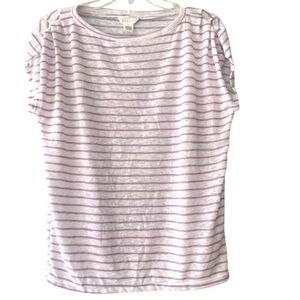 Caslon Purple and White Striped T-Shirt Size S